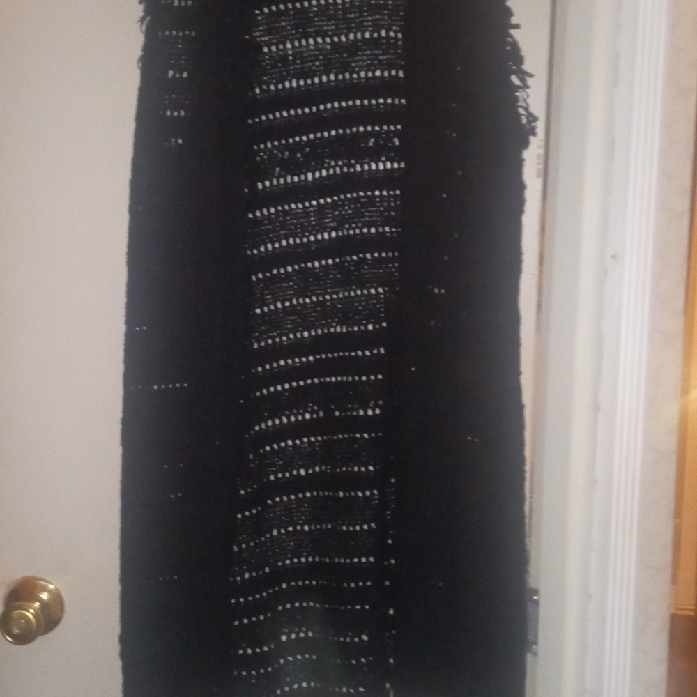 Chico's Black and White Knit Hoodie